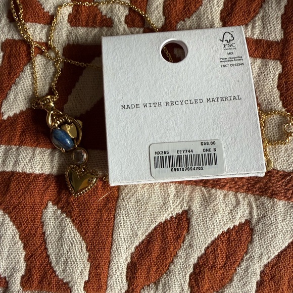 Madewell Gold Necklace with Blue and Clear Accents - Picture 3 of 3